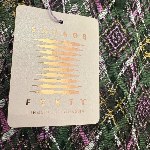 Savage X Fenty Multicolor Plaid Lace Lingerie Skirt Womens Size 1X - Picture 4 of 11